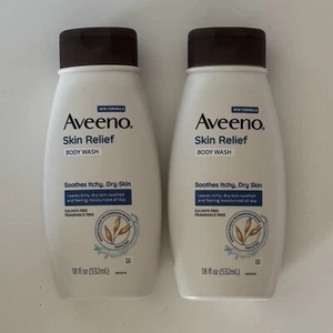 Aveeno Skin Relief Body Wash Soothes Itchy Dry Skin 18oz Each 2 Pack - Picture 1 of 3