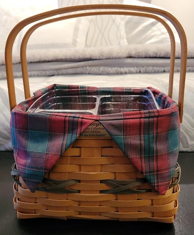 LONGABERGER 2000 CHRISTMAS DECK THE HALLS LINER DIVIDER PROTECTOR BASKET Cover