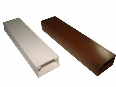 IPM-PLASTIC Electrical Cable Trunking 3M 2M Wire Conduit Tidy Plastic Cover White Brown