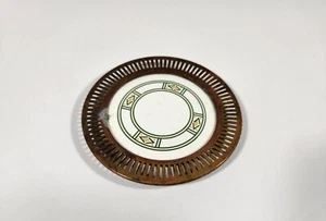 VINTAGE PORCELAIN BRASS ASHTRAY STAMPED Dec. 30 1891 - Picture 1 of 18