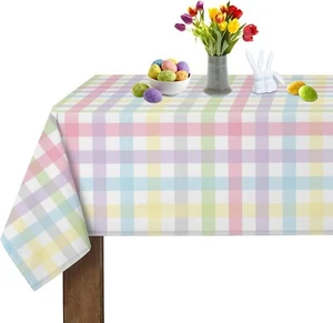 Spring Summer Easter Tablecloth Rectangle Table Cloths 60 Inch X 84 Inch Waterco - Picture 1 of 7