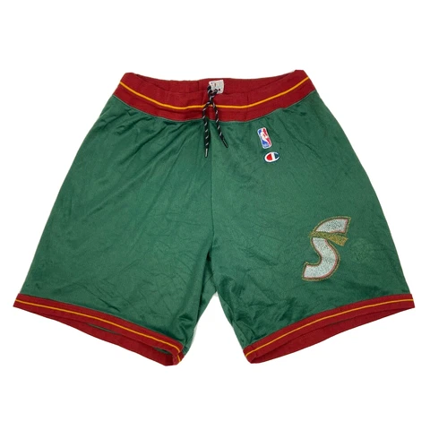 Vintage Champion Seattle Supersonics Basketball Shorts Size XL Green Athletic Cover