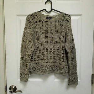 Suéter Pullover The Limited Verde Salvia Tejido a Mano Abierto Para Mujer Talla M - Imagen 1 de 4