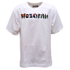 8086AH maglia bimba MOSCHINO white cotton embroidered patches t-shirt
