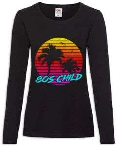 80s Child Damen Langarm T-Shirt Audio Synthesizer LFO Wave Electro DJ MC Fun - Picture 1 of 1