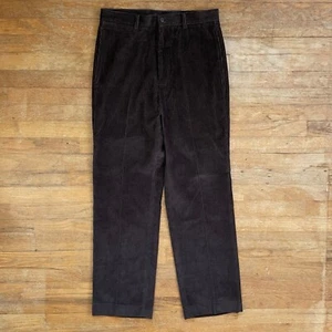 Vintage Mens Silk & Cotton Corduroys Size 30x30 1990s Brown Waled Pants Trousers - Picture 1 of 4