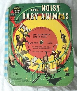 The Noisy Baby Animals - Talking Magic Book & 78 rpm Record -1955  - Imagen 1 de 10