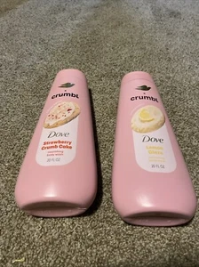 PACK OF 2 - Dove X Crumbl Strawberry Crumb Cake ๐ Lemon Glaze ๐ Body Wash 20oz - Picture 1 of 1