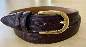 Cintura Perry Ellis Portfolio Lucertola in pelle goffrata taglia 38 DIFFICILE DA TROVARE - Foto 1 di 11