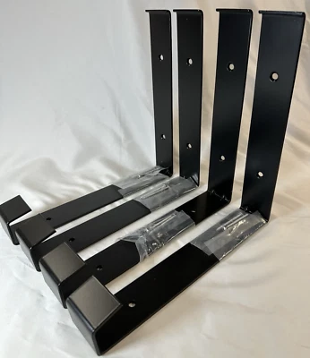 Juego de (4) Soporte para caja jardinera ventana metal negro 10 1/2" D x 10 1/4" T Mayne Foto 1 de 4