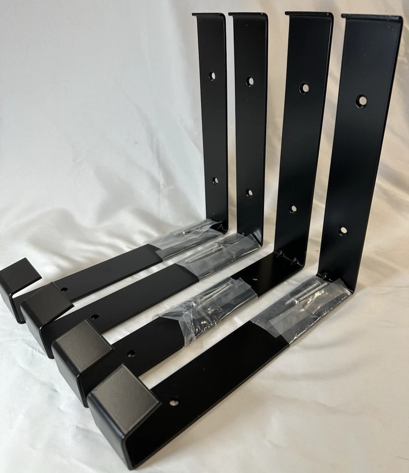 Set of (4) Window Planter Box Bracket Metal Black 10 1/2" D x 10 1/4" T Mayne - Image 1 of 4