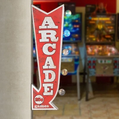 ARCADE Vintage Style Rustic Metal LED Marquee Sign, Garage, Bar, Man Cave 25" - Image 1 of 3