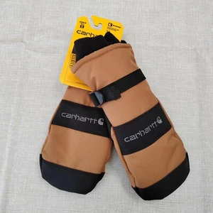 Carhartt Men's S Waterproof Insulated Knit Cuff Mitten Brown/Black Gloves - Picture 1 of 8