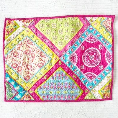 Pottery Barn Kids Lexi Standard Quilted Cotton Sham Boho Patchwork Bright Multi - Image 1 of 4