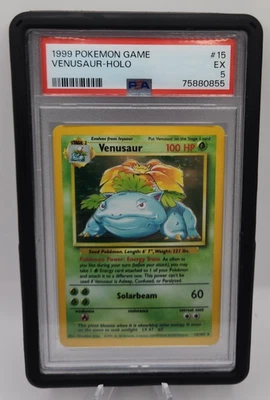 1999 Venusaur 015/102 Base Set Holo PSA 5 - Image 1 of 2