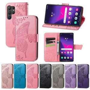 For Samsung S25 Edge S25 S24 S23 FE S22 Embossed Leather Flip Wallet Stand Cover - Picture 1 of 18