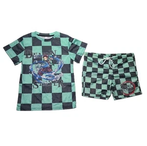 Demon Slayer 2 Piece Outfit Short Sleeve Anime T Shirt & Shorts Unisex 8-9 Yrs🆕 - Picture 1 of 11