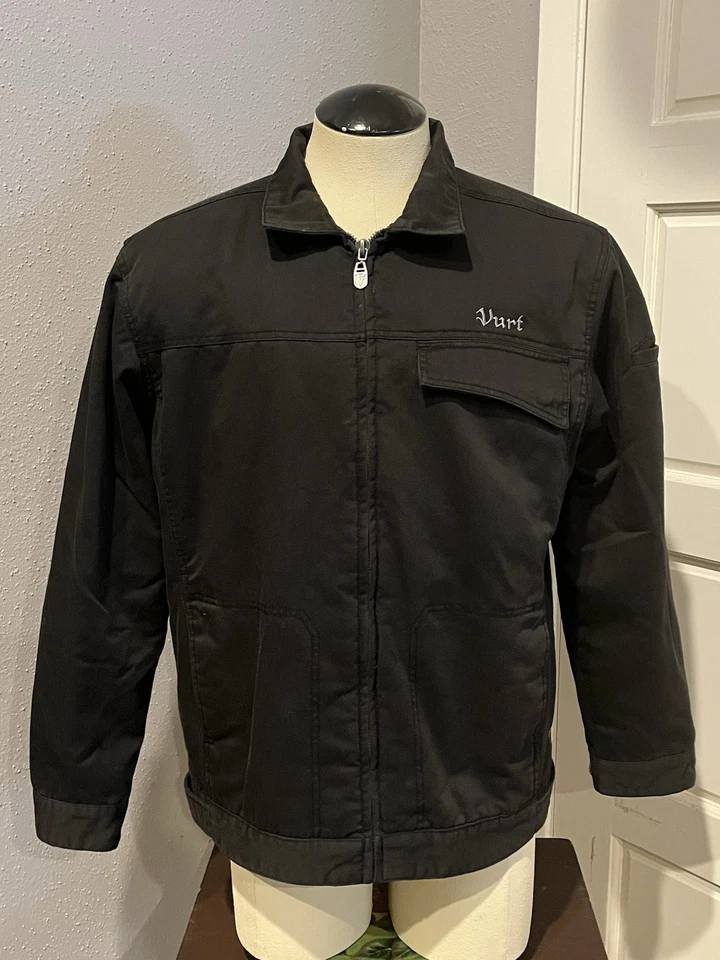 Vintage 1990's Vurt Skater Bomber Jacket Coat Black Lining Art Men's Size L - Image 1 of 4