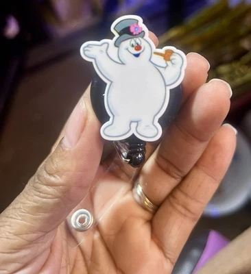 Vacaciones, enfermera de Navidad, enfermera pediátrica, RN, ENFERMERA, carrete porta insignia de identificación, escarchado Foto 1 de 2