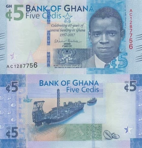 Ghana 5 Cedis (04.03.2017) - Central Bank Commemorative/p-43, B153a UNC - Picture 1 of 3
