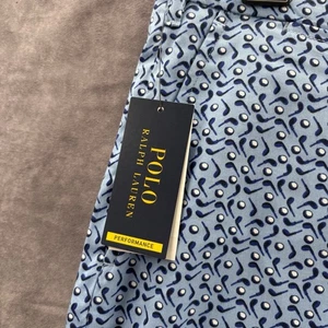 Polo Ralph Lauren Shorts Mens 36 Performance Blue Golf Tailored Fit Print Loud - Picture 1 of 8