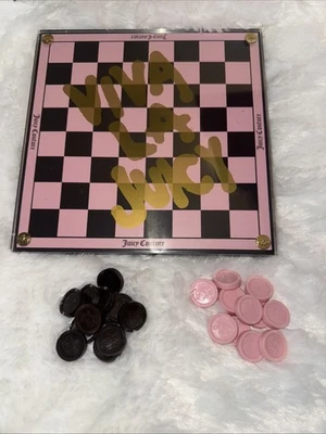Vintage Y2K JUICY COUTURE “Viva La Juicy” Checkers Set Board Game No Box Has Pcs - Image 1 of 4
