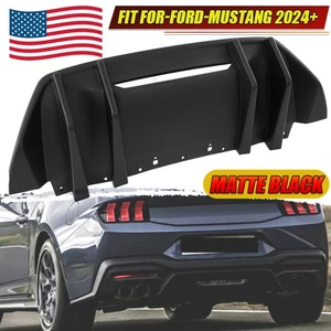 Fits 2024~Up Ford Mustang S650 Add-On Rear Bumper Lower Fin Matte Black Diffuser - Picture 1 of 11
