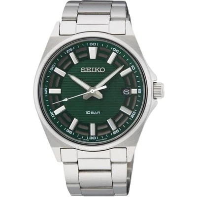 Orologio Uomo Seiko Quarzo Quadrante Verde Cinturino Acciaio Inox SUR503P1 - Immagine 1 di 3