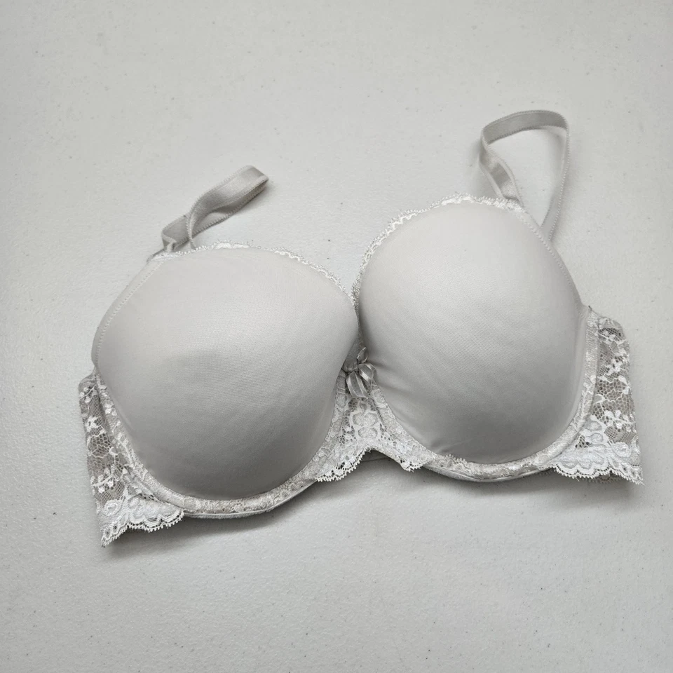 Victoria's Secret женщин бюстгальтер 36DD светло-серый ангелы футболка на косточках кружева - Изображение 1 из 4