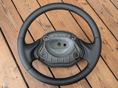 1999-2006 Iveco Daily III Steering Wheel NEW LEATHER VAN BUS All Black - Image 1 of 4
