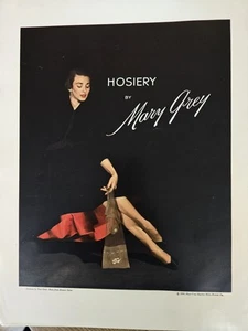 1950 Womens Mary Grey Hosiery Stockings Tina Leser Costume Vintage Fashion ad - Picture 1 of 1