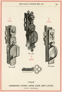 1884 Yale Lock Store Door Lock And Latch Key Advertisement Catalog Page - Picture 1 of 2