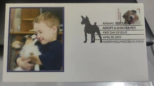 美国狗狗毛孩邮票首日封 United States USA America 2010 Dog Pets Animal Rescue Stamp FDC - Picture 1 of 7