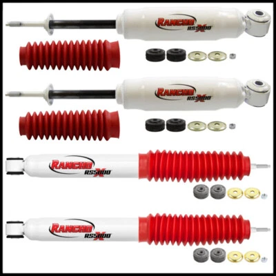 Juego de amortiguadores de gasolina de suspensión delanteros y traseros Rancho aptos para Ford F-150 1997-04 4x4 elevación de 0" Foto 1 de 4