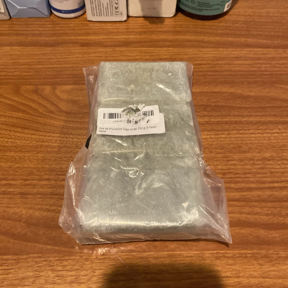 3 Pack Sage - Pre de Provence - French Bar Soap - Pure Vegetable Oil - 250g - Image 1 of 3