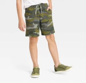 Boys' Pull-On At the Knee' Knit Shorts Cat & Jack Olive Green Size M(8) New - Picture 1 of 3