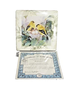 Lina Liu's Gentle Expressions Tile Plate 6x6 - Tenderness 01-00275-004 Goldfinch - Picture 1 of 2