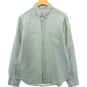 Vintage J.Crew long-sleeved linen button-down shirt size L men's size L - Picture 1 of 5