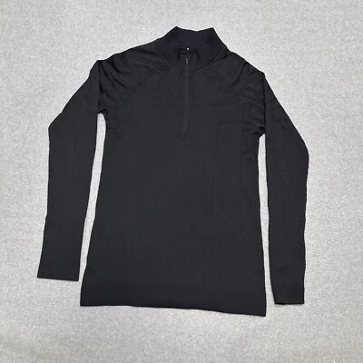 Lululemon Restless Pullover Women’s Size 10 Black Embossed 1/2 Zip Long Sleeve - Image 1 of 4