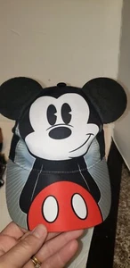DISNEY Vtg Look MICKEY MOUSE 3D EARS YOUTH BASEBALL CAP Adjustable Strap Back  - Picture 1 of 9
