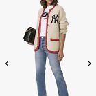 ??? Authentic Gucci Ny Yankees? Patch Wool & Alpaca Knit Cardigan Jacket L