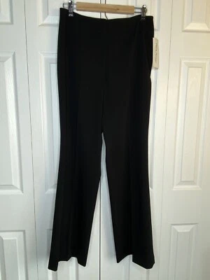 Pantalones para mujer Rena Rowan negros de vestir pantalones oficina pierna recta elásticos NOS 10 Foto 1 de 4
