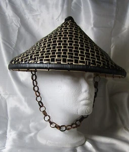 Hat – Chinese – Bamboo – traditional - Hat - 2 small indents see pictures - Picture 1 of 11