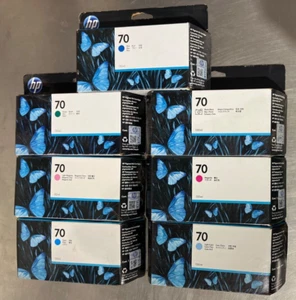 Lote de 7 cartuchos originales HP 70 130 ML B, C, G, M, LC, LM, PB caducados OEM NUEVO EN CAJA ENVÍO Y DEVOLUCIÓN GRATUITOS - Imagen 1 de 3