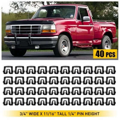 For Ford Windshield Rear Window Trim Molding Clips 1964-1993- 40 clips- #026 EXD - Imagem 1 de 4