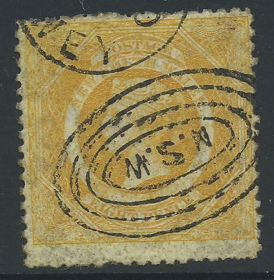 c. 1860 NSW Nueva Gales del Sur QV 8d Diadema Amarillo-Naranja Australia REF: DIA415 Foto 1 de 2