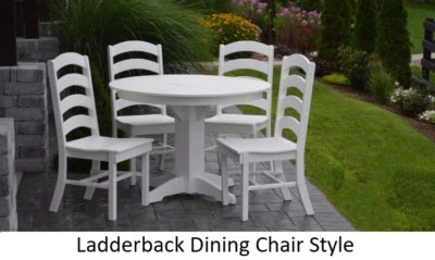 A&L Furniture Amish-Made Poly 5pc Dining Set - Round Table & Ladderback Chairs - Image 1 of 2