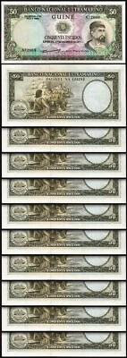 Portuguese Guinea 50 Escudos 1971, UNC, 10 Pcs LOT, P-44a - Image 1 of 4