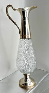 F. lli Becarro - Acqui Made in Italy *Leaded Crystal* Decanter Jug Silver Plated - Picture 1 of 6