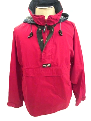 Chaps Ralph Lauren 1/4 Zip Pullover Hooded Jacket Men’s Large Vintage Drawstring - Image 1 of 4